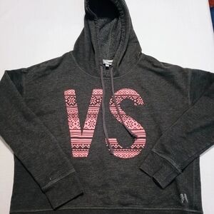 Victoria's Secret Charcoal and Pink Hoodie Large